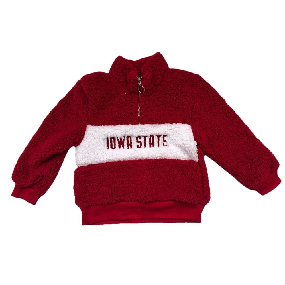 Girls Iowa State Cyclones Faux Sherpa Fleece Pullover Youth SZ M‎ 1/4 Zip NWOT